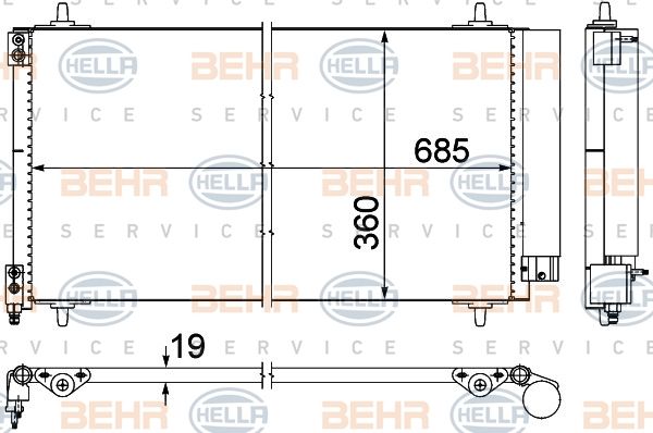 HELLA Конденсатор, кондиционер 8FC 351 309-401