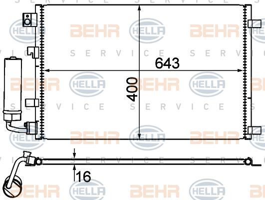 HELLA Конденсатор, кондиционер 8FC 351 310-121