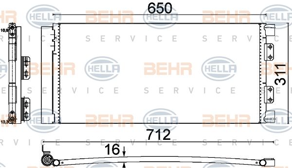 HELLA Конденсатор, кондиционер 8FC 351 310-661