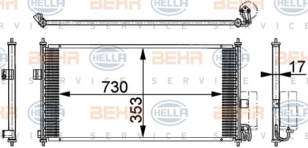 HELLA Конденсатор, кондиционер 8FC 351 317-751