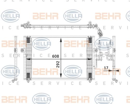 HELLA Конденсатор, кондиционер 8FC 351 318-051