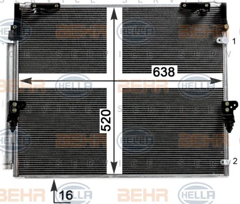 HELLA Конденсатор, кондиционер 8FC 351 344-151