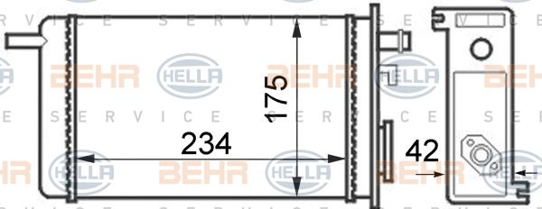 HELLA Теплообменник, отопление салона 8FH 351 024-341