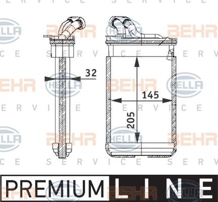 HELLA Теплообменник, отопление салона 8FH 351 311-301