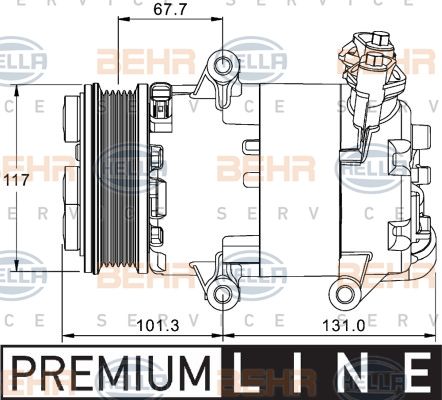 HELLA Компрессор, кондиционер 8FK 351 334-041