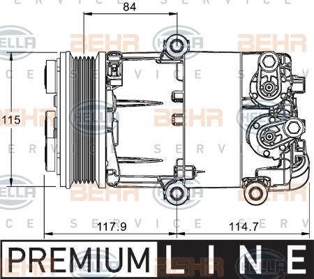 HELLA Компрессор, кондиционер 8FK 351 334-071