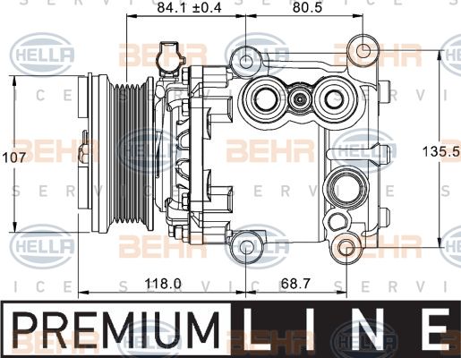 HELLA Компрессор, кондиционер 8FK 351 334-091