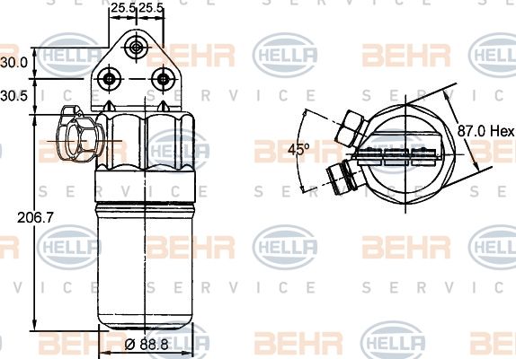 HELLA Осушитель, кондиционер 8FT 351 197-321