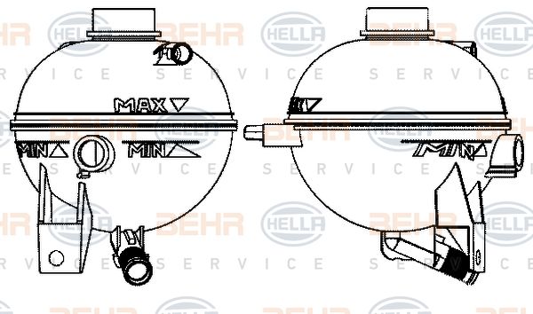 HELLA Kompensācijas tvertne, Dzesēšanas šķidrums 8MA 376 702-354