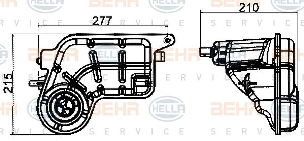 HELLA Kompensācijas tvertne, Dzesēšanas šķidrums 8MA 376 702-454