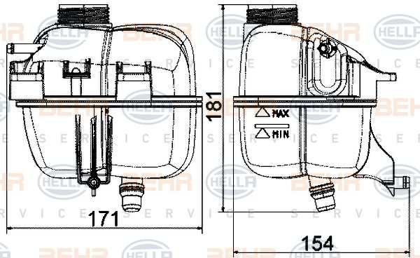 HELLA Kompensācijas tvertne, Dzesēšanas šķidrums 8MA 376 737-224