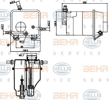 HELLA Компенсационный бак, охлаждающая жидкость 8MA 376 755-211