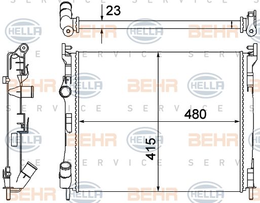 HELLA Радиатор, охлаждение двигателя 8MK 376 700-381