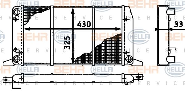 HELLA Радиатор, охлаждение двигателя 8MK 376 715-071