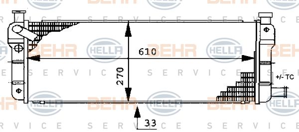 HELLA Радиатор, охлаждение двигателя 8MK 376 716-131