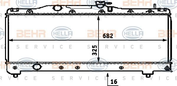 HELLA Радиатор, охлаждение двигателя 8MK 376 718-351