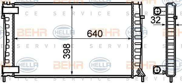 HELLA Радиатор, охлаждение двигателя 8MK 376 732-791