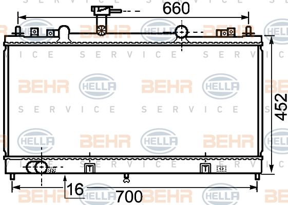 HELLA Радиатор, охлаждение двигателя 8MK 376 750-281