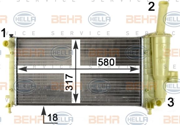 HELLA Радиатор, охлаждение двигателя 8MK 376 754-421