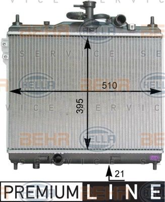 HELLA Радиатор, охлаждение двигателя 8MK 376 762-021