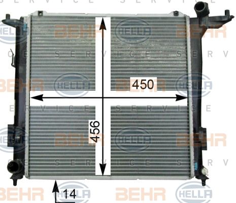 HELLA Радиатор, охлаждение двигателя 8MK 376 763-351