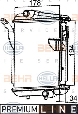 HELLA Радиатор, охлаждение двигателя 8MK 376 765-271