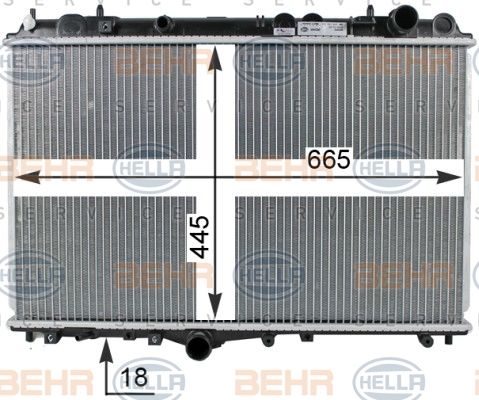 HELLA Радиатор, охлаждение двигателя 8MK 376 774-131