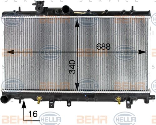 HELLA Радиатор, охлаждение двигателя 8MK 376 787-661