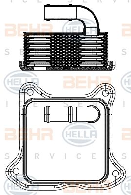 HELLA масляный радиатор, двигательное масло 8MO 376 701-454