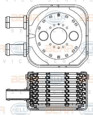 HELLA Eļļas radiators, Motoreļļa 8MO 376 701-474