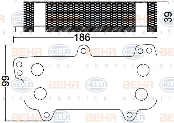 HELLA Eļļas radiators, Motoreļļa 8MO 376 797-031