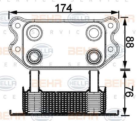 HELLA Eļļas radiators, Motoreļļa 8MO 376 797-081