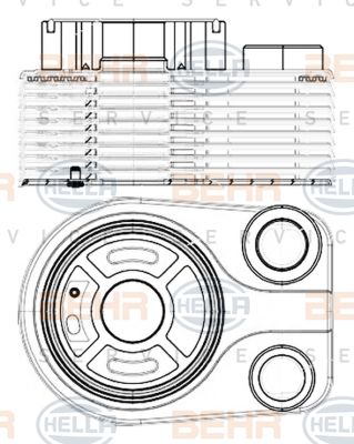 HELLA Eļļas radiators, Motoreļļa 8MO 376 797-121