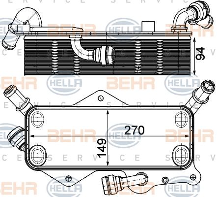HELLA Eļļas radiators, Automātiskā pārnesumkārba 8MO 376 908-061