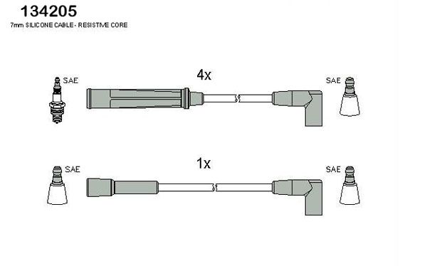 HITACHI Комплект проводов зажигания 134205