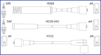 HITACHI Комплект проводов зажигания 134214