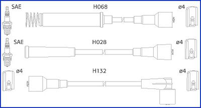 HITACHI Комплект проводов зажигания 134217