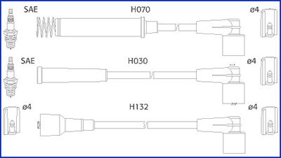 HITACHI Комплект проводов зажигания 134226