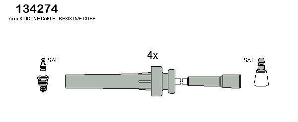 HITACHI Комплект проводов зажигания 134274