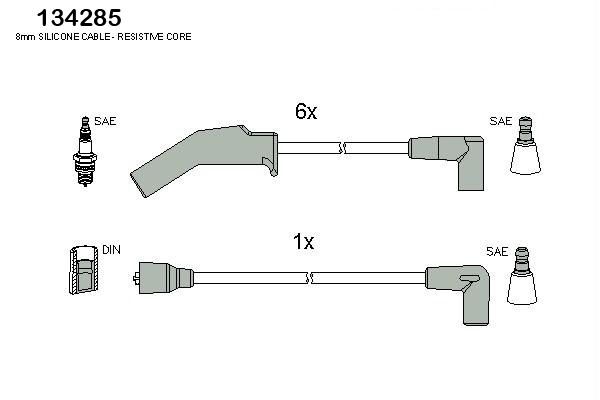 HITACHI Комплект проводов зажигания 134285