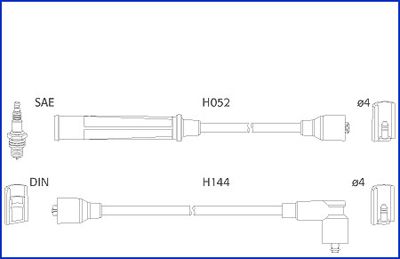 HITACHI Augstsprieguma vadu komplekts 134312