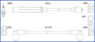 HITACHI Комплект проводов зажигания 134391