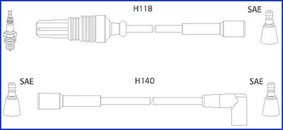 HITACHI Комплект проводов зажигания 134471