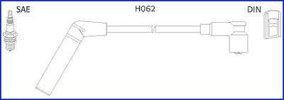 HITACHI Комплект проводов зажигания 134478