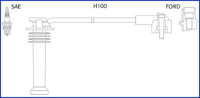 HITACHI Комплект проводов зажигания 134657
