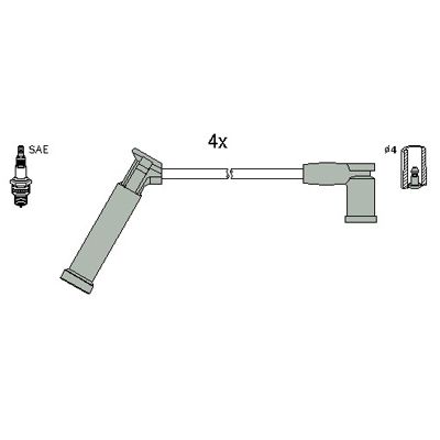 HITACHI Комплект проводов зажигания 134677