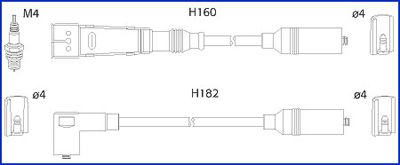 HITACHI Комплект проводов зажигания 134706
