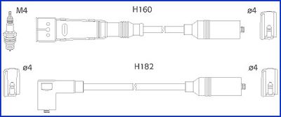 HITACHI Комплект проводов зажигания 134717