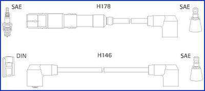 HITACHI Комплект проводов зажигания 134756