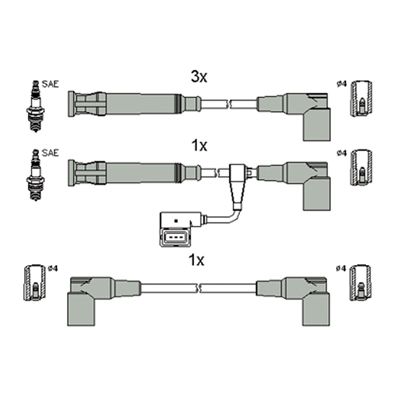 HITACHI Комплект проводов зажигания 134805